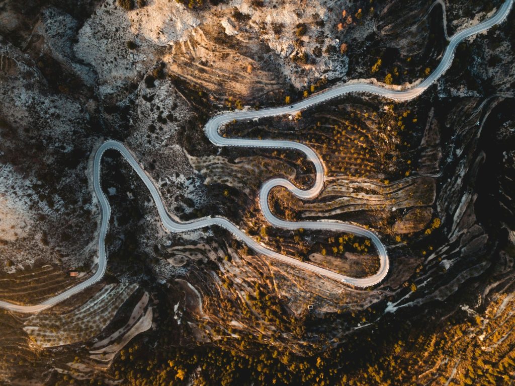 aerial photography of road